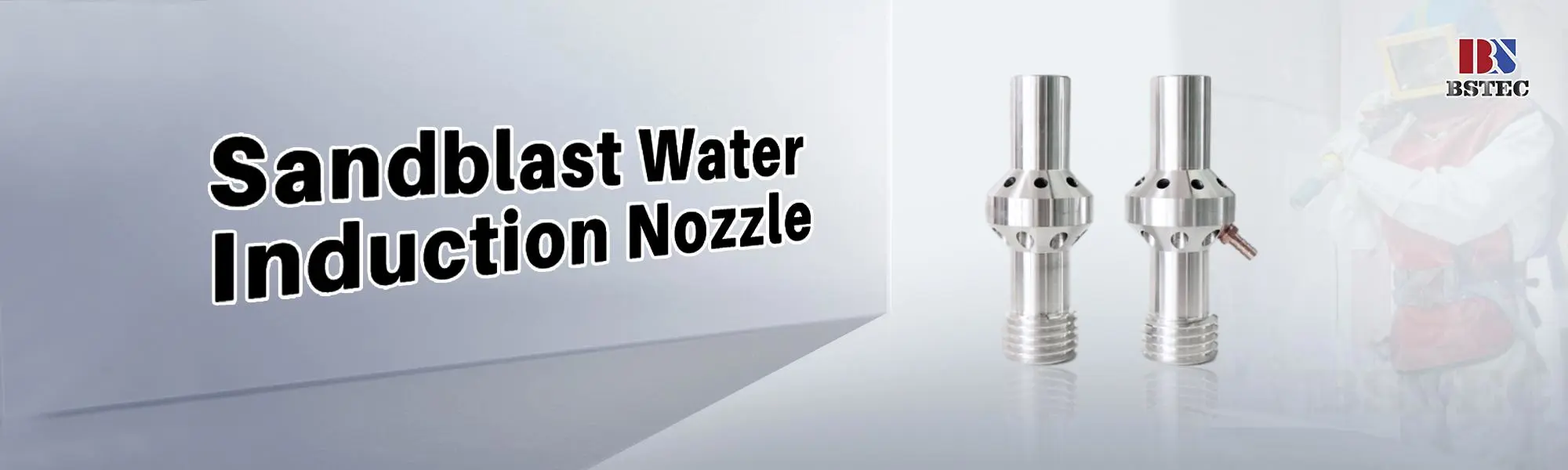 Introduction of sandblast water induction nozzle