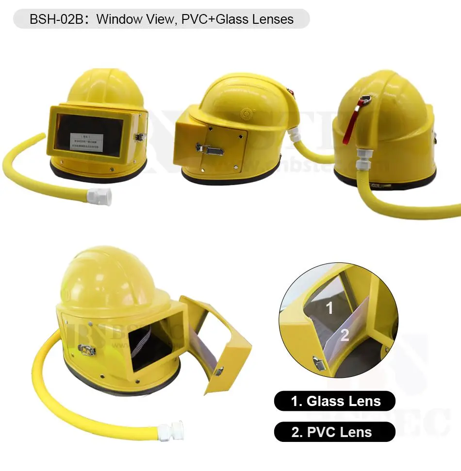 ABS sandblast helmet with breathing hose